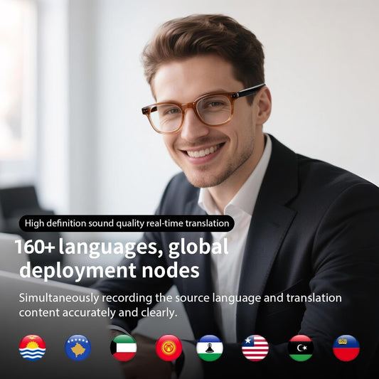 نظارات الترجمة الذكية 2025 بالذكاء الاصطناعي – ترجمة فورية لأكثر من 160 لغة مع الاستماع للأغاني والرد على الاستفسارات!